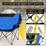 Oversized Padded 2-Person Folding Camping Loveseat Chair – Heavy Duty Outdoor Seating - 7