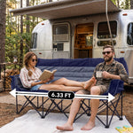 Oversized Padded 3-Person Folding Camping Loveseat Chair – Heavy Duty Outdoor Seating - 7