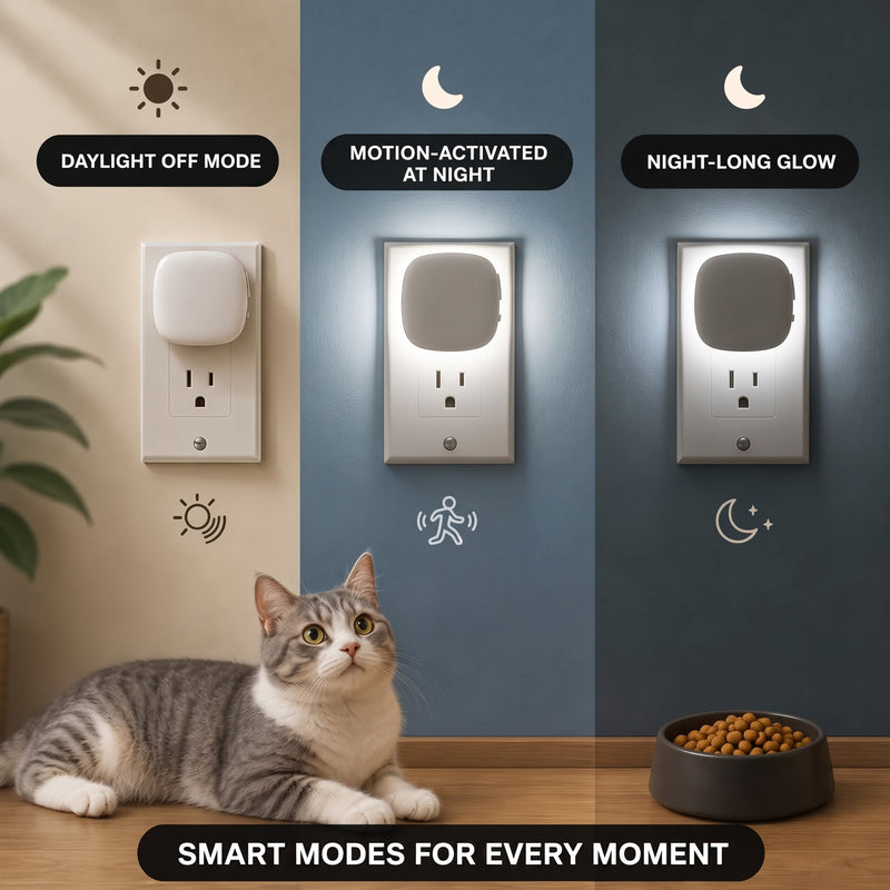 PLUG-IN NIGHT LIGHT – MOTION SENSOR, DUSK-TO-DAWN & DIMMING - 7