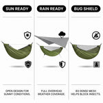 2-Person Camping Hammock with Mosquito Net & Rain Fly – Portable Outdoor Hammock Set (500lbs Capacity) - 7