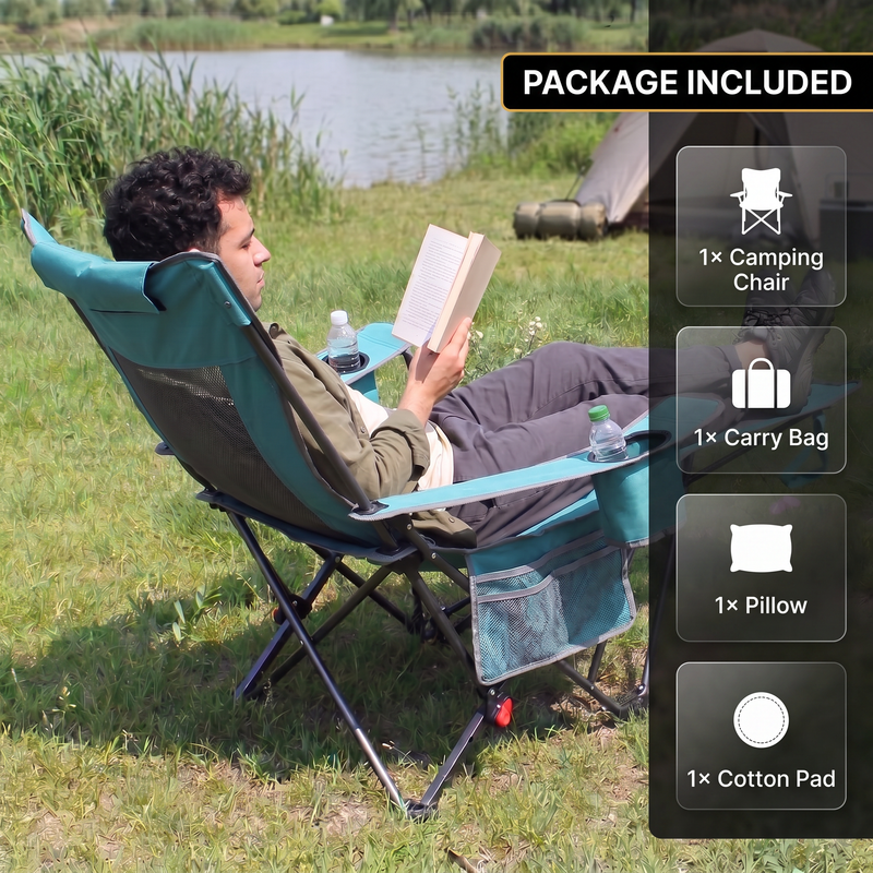 Premium Reclining Outdoor Camping Chair – Adjustable Comfort Seat - 7