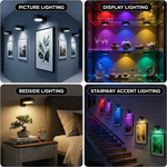 Picture Lights for Wall, Rechargeable Battery Operated LED Gallery Light Bar with Remote & Timer, Dimmable Wireless Wall Sconce for Paintings & Frames - 7