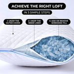 Gel Memory Foam Pillows, Set of 2 – Firm Quilted & Dual-Sided Cooling - 7