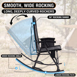 High Back Folding Rocking Camping Chair – Oversized Portable Outdoor Rocker with Cup Holder, Carry Bag & Heavy-Duty Steel Frame - 7