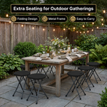 Folding Stool with Metal Frame – Indoor & Outdoor Seating - 7