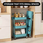 3-Tier Metal Rolling Cart – Foldable or Fixed Pegboard Styles - 7