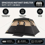 4-6 PERSON INSTANT CABIN CAMPING TENT – WATERPROOF FAMILY TENT WITH RAINFLY & CARRY BAG - 7