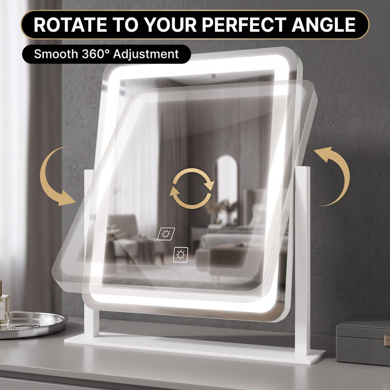 LED Vanity Mirror with Touch Dimming & Magnification - 7