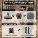Silent Pop Up Hunting Blind with 270° See Through View – Waterproof Camo Ground Blind Tent for Turkey and Deer Hunting, 1-7 Person Capacity - 7