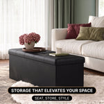 BENCH WITH STORAGE – FOLDING OTTOMAN WITH PADDED SEAT - 7