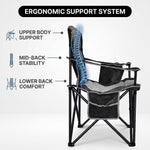 Heavy Duty Portable Folding Camping Chair with Cup Holder & Cooler Pocket - 7