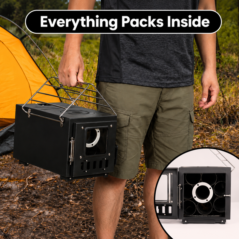 PORTABLE WOOD STOVE FOR CAMPING, TENT STOVE - 7