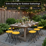 Folding Stool with Metal Frame – Indoor & Outdoor Seating - 7