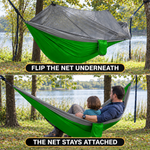 DOUBLE CAMPING HAMMOCK WITH REVERSIBLE BUG NET – 2 PERSON, 660 LB - 7