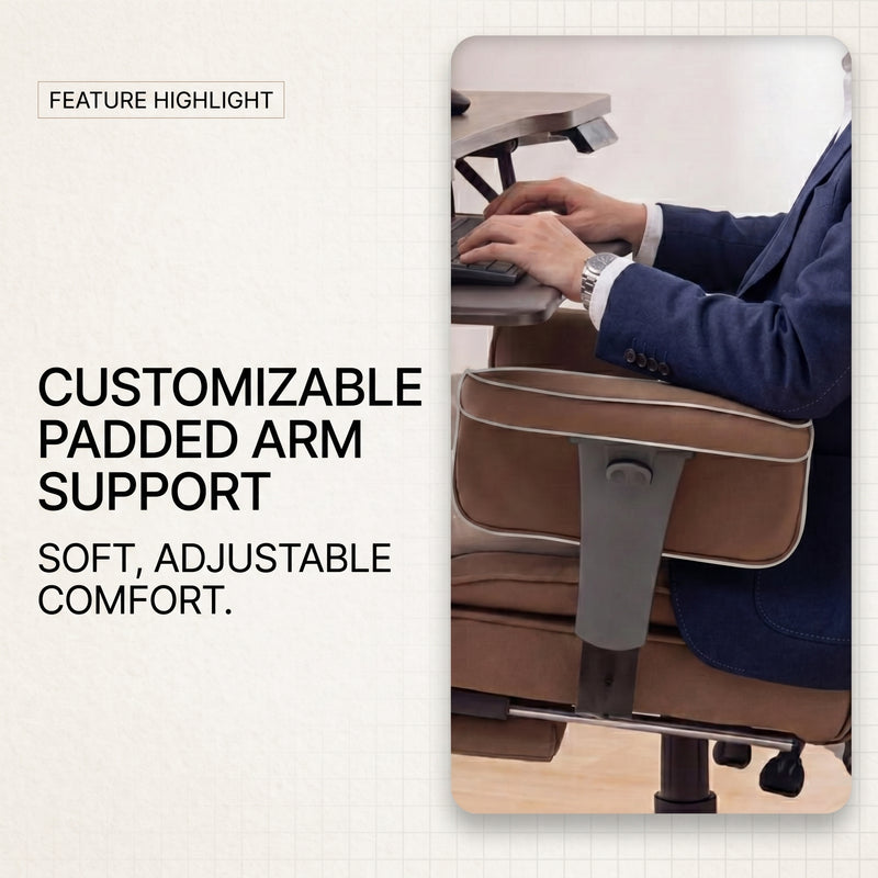 Big & Tall Office Chair with Footrest – Reclining Ergonomic Executive Chair, Wide Memory-Foam Seat, Adjustable Height - 7