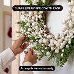 CHRISTMAS BERRY WREATH FOR FRONT DOOR – WINTER PINE HOLIDAY DÉCOR - 7