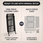 3-Tier Metal Rolling Cart – Foldable or Fixed Pegboard Styles - 7