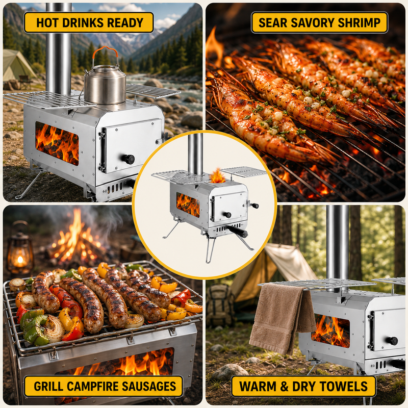 PORTABLE WOOD STOVE FOR CAMPING, TENT STOVE - 7