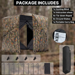 SucceBuy Hunting Blind, 270° & 360° See Through Ground Blind, 2-3 Person / 3-4 Person Pop Up Deer Blind for Hunting with Carrying Bag, Portable Tent - 7