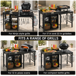 Camping Portable Cook Station/Kitchen Table, Folding Outdoor Cooking Table with Storage - 7