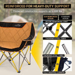 Oversized Padded 2-Person Folding Camping Loveseat Chair – Heavy Duty Outdoor Seating - 7
