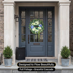 HYDRANGEA WREATH FOR FRONT DOOR – ARTIFICIAL FLORAL PORCH DÉCOR - 7