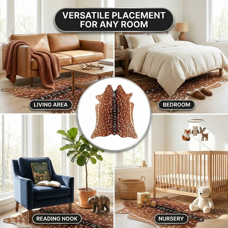 Faux Cowhide Rug – Animal Print Area Rug for Living Room, Bedroom & Office - 7