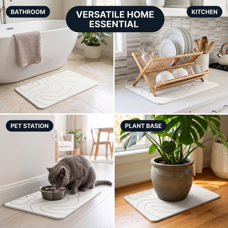 STONE BATH MAT – QUICK-DRY DIATOMACEOUS EARTH SHOWER MAT - 7