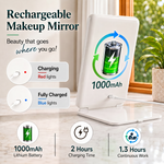 Portable LED Makeup Mirror – Rechargeable, Adjustable Brightness, Compact & Travel-Friendly - 7