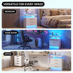 NIGHTSTAND WITH CHARGING STATION – LED, USB-C & DRAWERS - 7