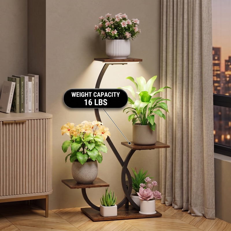 PLANT STAND WITH GROW LIGHTS – MULTI-TIER INDOOR SHELF - 7