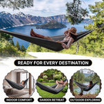 Portable Camping Hammock with Tree Straps – Lightweight Nylon Travel Hammock - 7