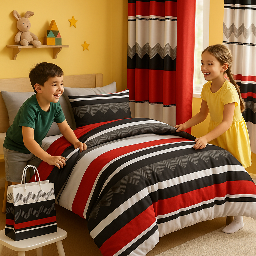 9 Piece in a Bag Thick Touch Bed Cover Curtain Set, Upgraded Luxury Bedspread Set, Bamboo microfiber All Season Bedding-Set For Home, RV Beding, Boys And Girls Gifts With Gift Bag