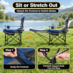 Premium Reclining Camping Chair with Footrest & Headrest – 4-Position Adjustable Recline - 7