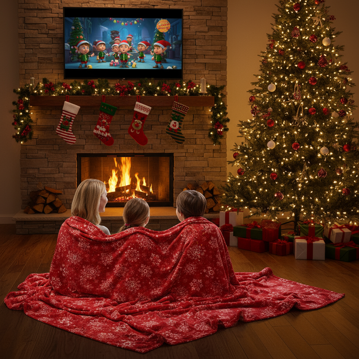 Kathy Ireland Christmas Flannel Fleece Plush Throw Blanket