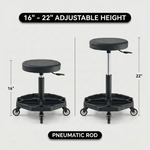 360° Swivel Pneumatic Mechanic Stool — 300–330 lbs Capacity, Padded Seat | Trufairs - 7