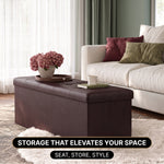 BENCH WITH STORAGE – FOLDING OTTOMAN WITH PADDED SEAT - 7