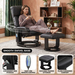 Manual Swivel Recliner with Ottoman, Massage & Heat - 7