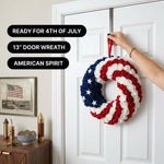 4TH OF JULY WREATH FOR FRONT DOOR – RED, WHITE & BLUE PATRIOTIC DÉCOR - 7
