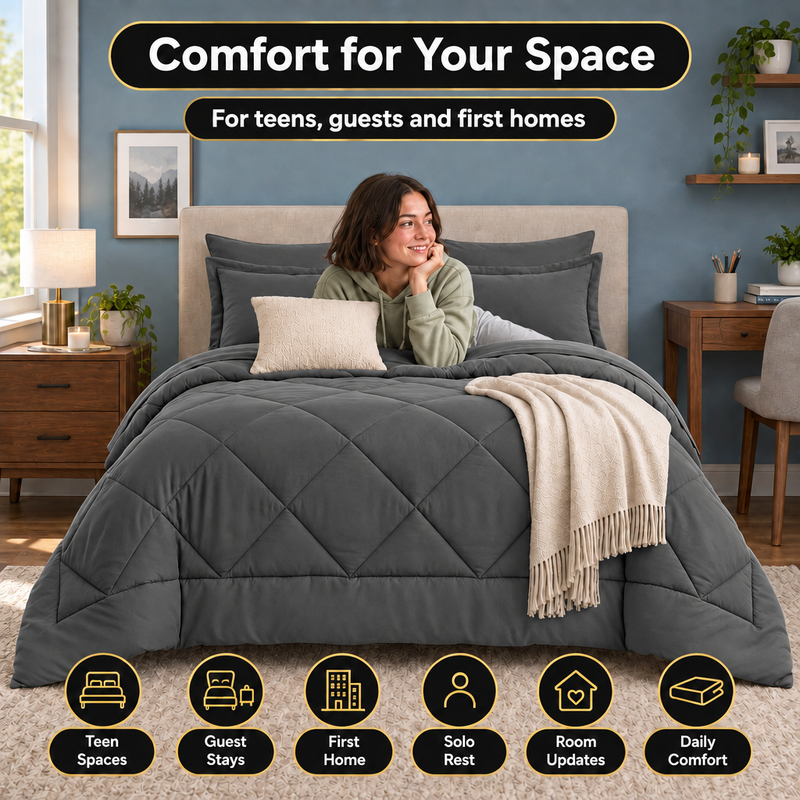 BEDDING SETS – 7-PIECE COMFORTER SET WITH SHEETS - 7