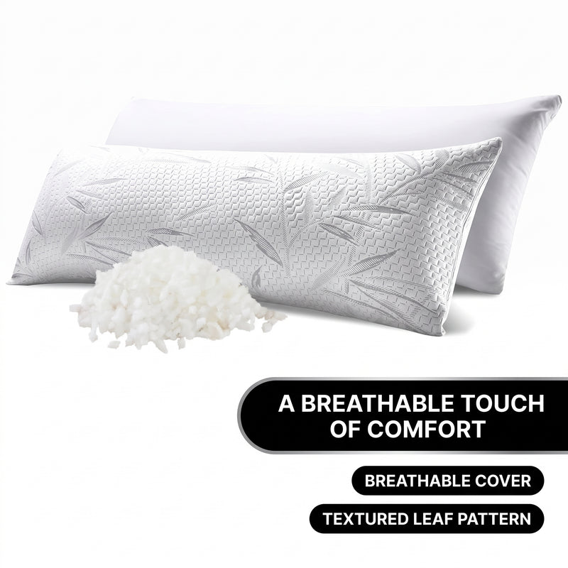 Memory Foam Body Pillow with Removable Pillowcase –  54 x 20 in - 7