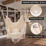 Boho Macramé Fringe Double Hammock Swing – Ultimate Comfort & Style - 7