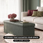 BENCH WITH STORAGE – FOLDING OTTOMAN WITH PADDED SEAT - 7