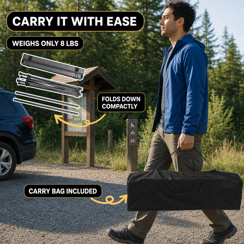 Aluminum Folding Camping Table – Portable Roll-Up with Carry Bag - 7