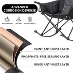 Oversized Folding Rocking Camping Chair with Padded Headrest - 7