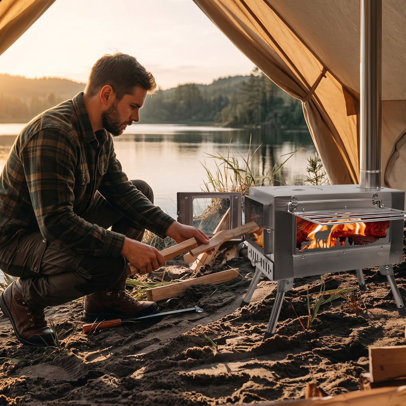 PORTABLE WOOD STOVE FOR CAMPING, TENT STOVE - 7
