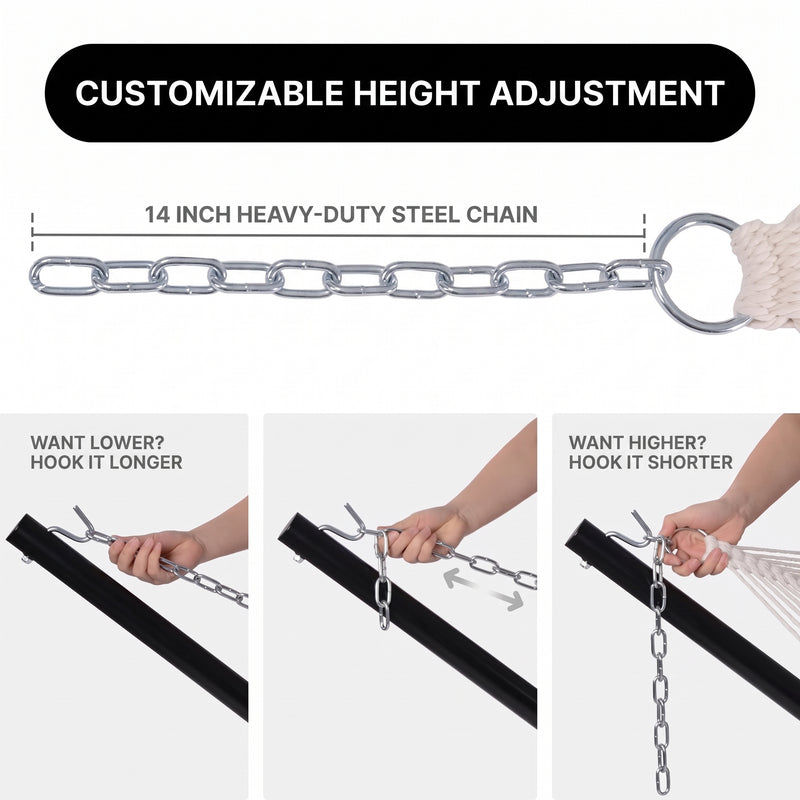 2-Person Hammock with Adjustable-Height Stand, Pillow & Carrying Bag - 7