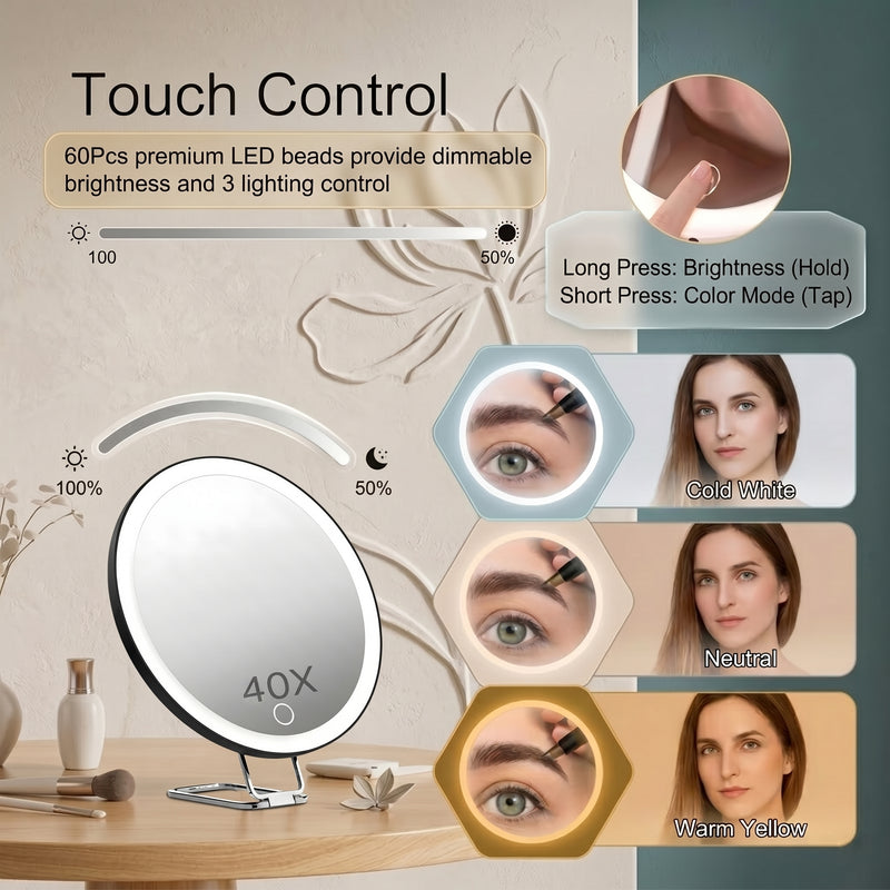 Lighted Magnifying Makeup Mirror – Rechargeable LED - 7