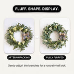 EUCALYPTUS WREATH FOR FRONT DOOR – FARMHOUSE GREENERY DÉCOR - 7