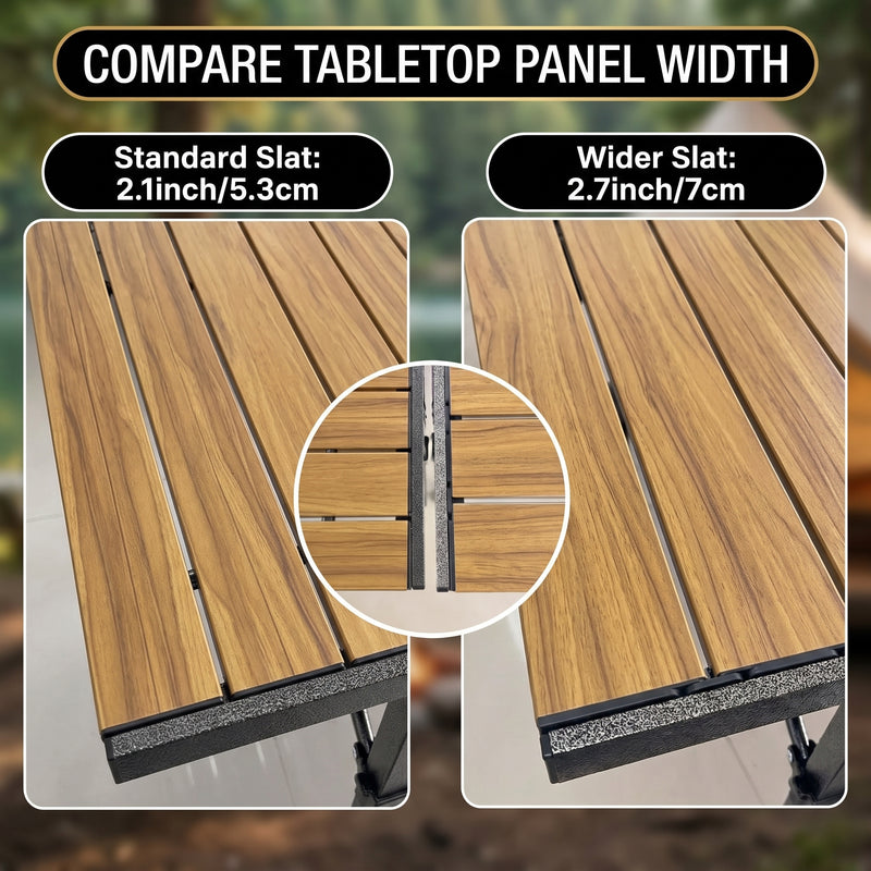 Lightweight Aluminum Folding Camping Table – Portable Roll-Up Outdoor Picnic Table with Carry Bag - 7